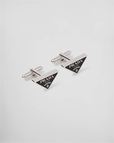 prada cufflink|Prada tie bar.